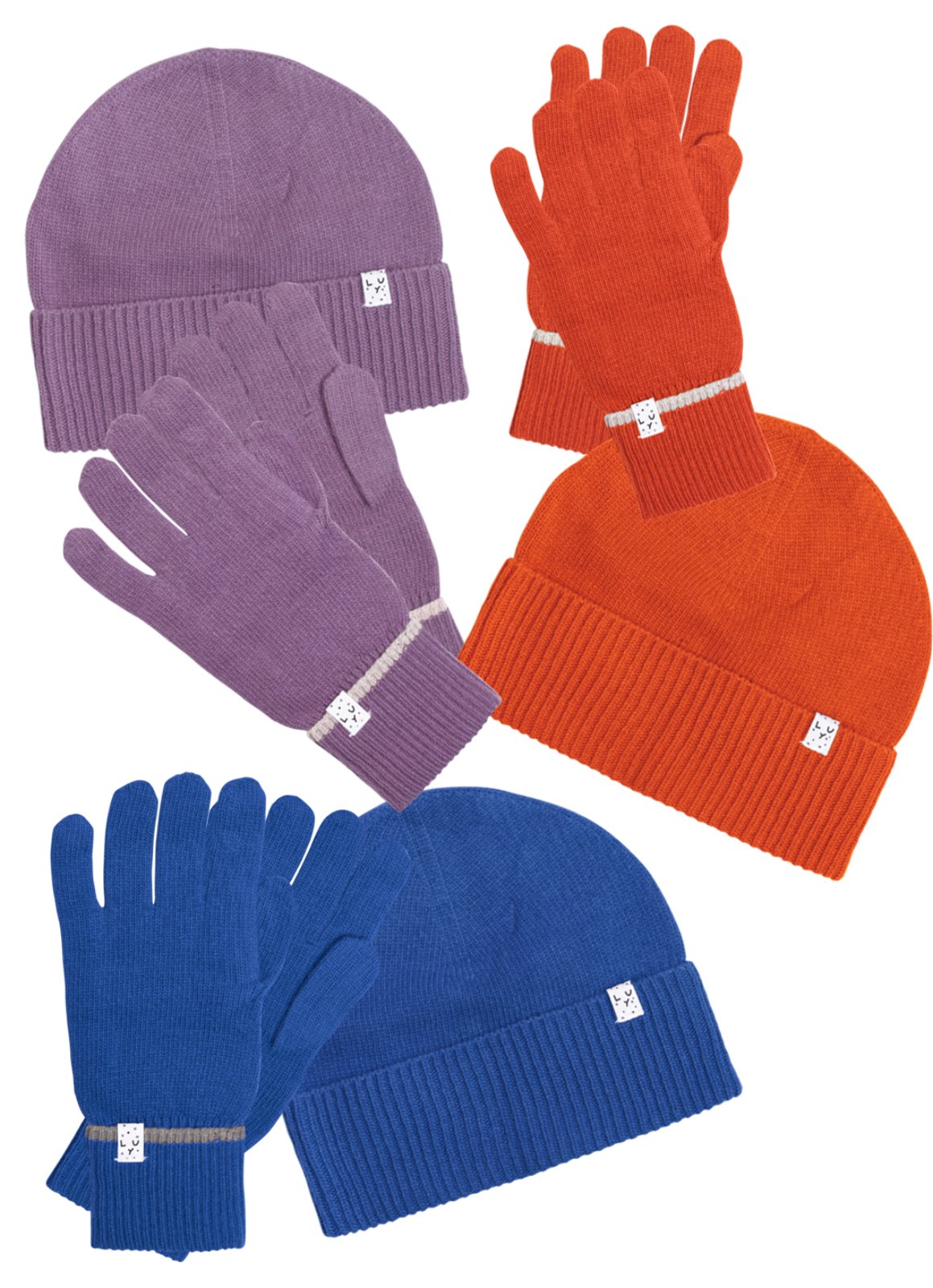 WG.Knit Beanie &amp; Gloves set  Orange / Blue / purple  [45,000 -&gt; 25,000]