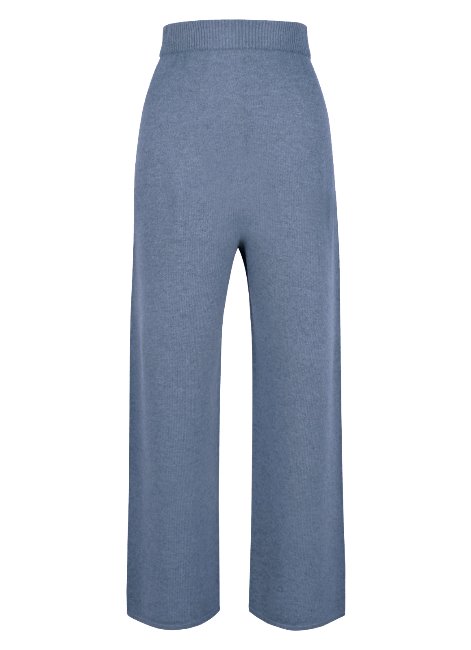 W.WG.Long&amp;wide knit pants smoke blue