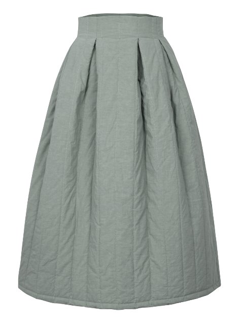 W.Padding long skirt deep mint